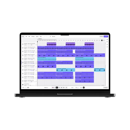 Multi-track view in Soundtrap's browser-based DAW, showing layered backing track parts